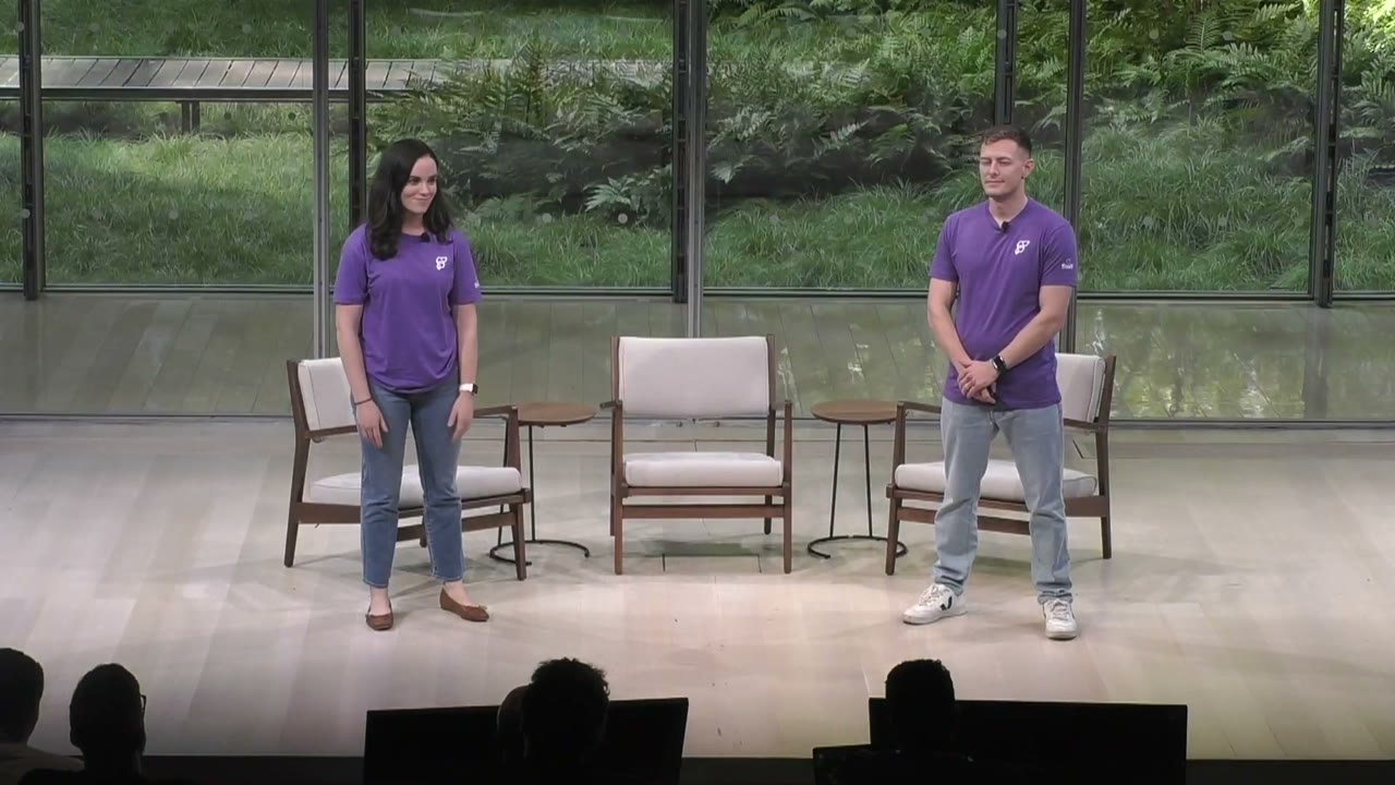 Maggie and Michael McRoskey on stage at FFDC 2024